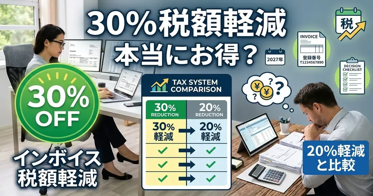 インボイス3割特例とは？対象者・計算方法・2割特例との違いを個人事業主向けに完全解説