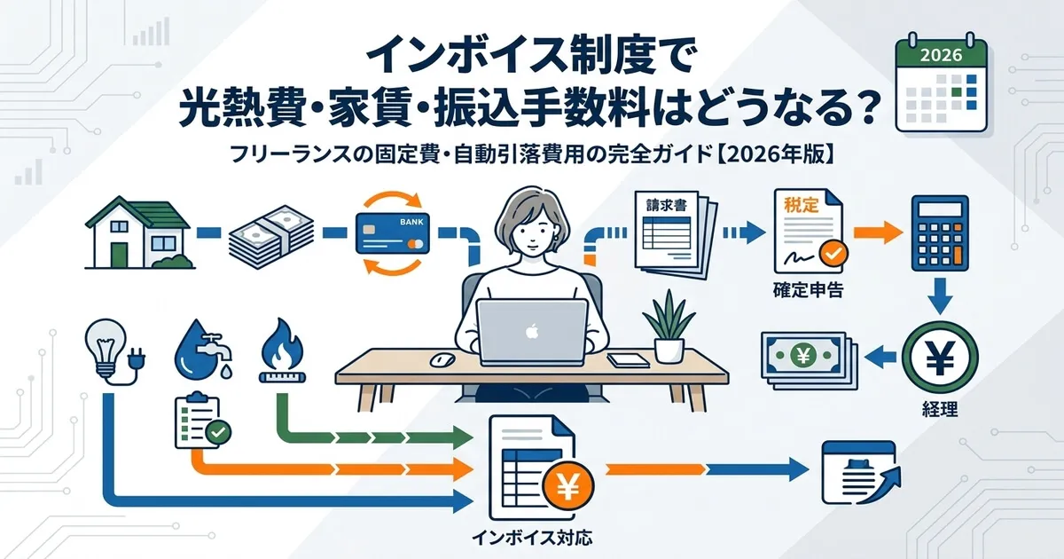 光熱費・家賃・口座振替はインボイス制度でどう扱う？フリーランスの固定費・自動引き落とし経費の完全ガイド【2026年版】
