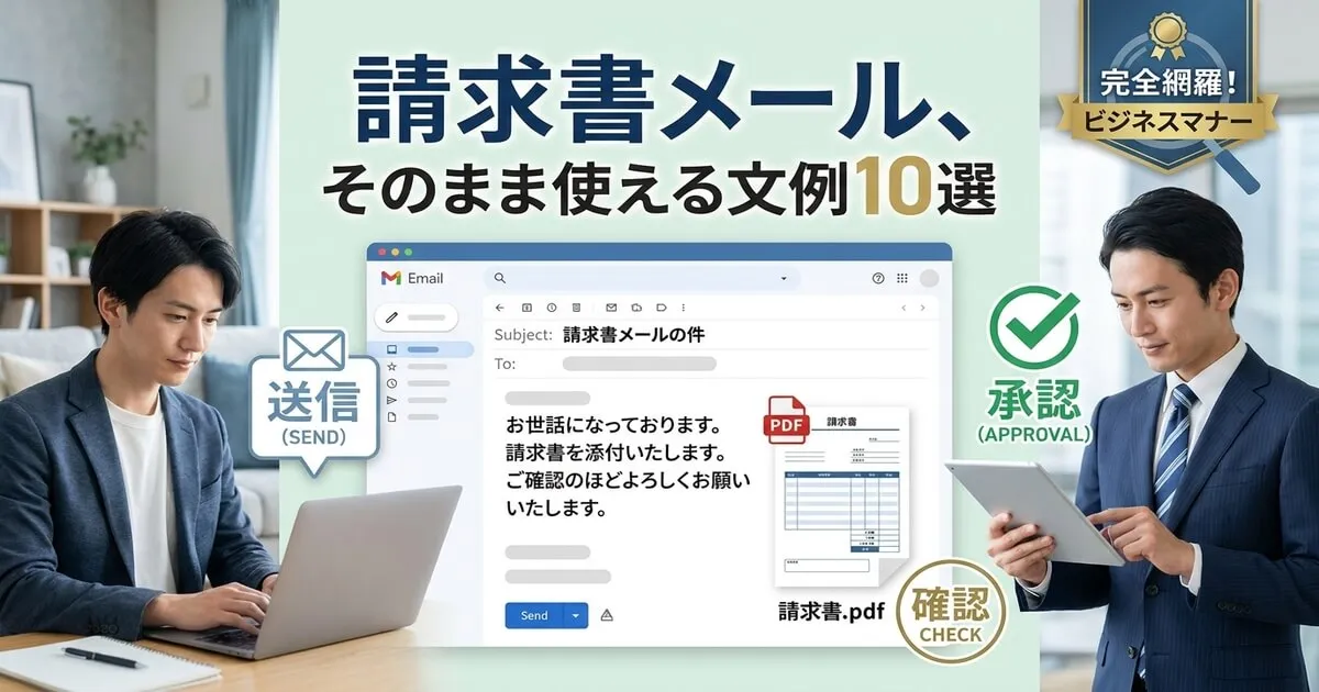 請求書送付メールの例文｜そのまま使えるテンプレート10選とビジネスマナー完全ガイド