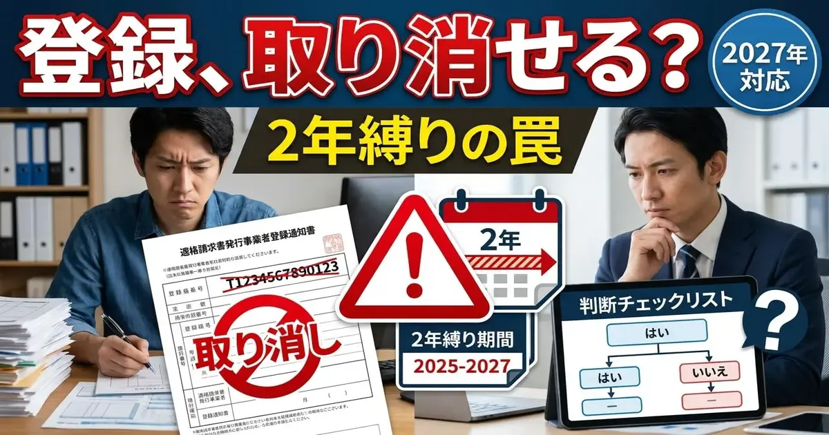 インボイス登録取消・2年縛りの落とし穴を完全解説