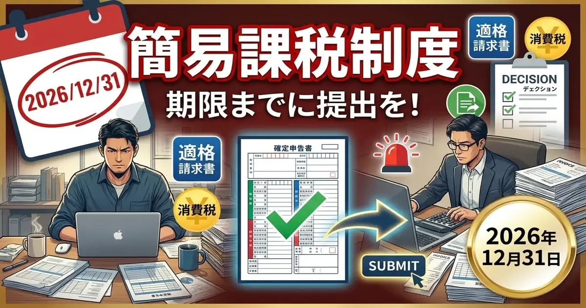 2割特例が終わったらどうなる？3割特例・簡易課税・本則課税の違いと選び方【2027年以降】