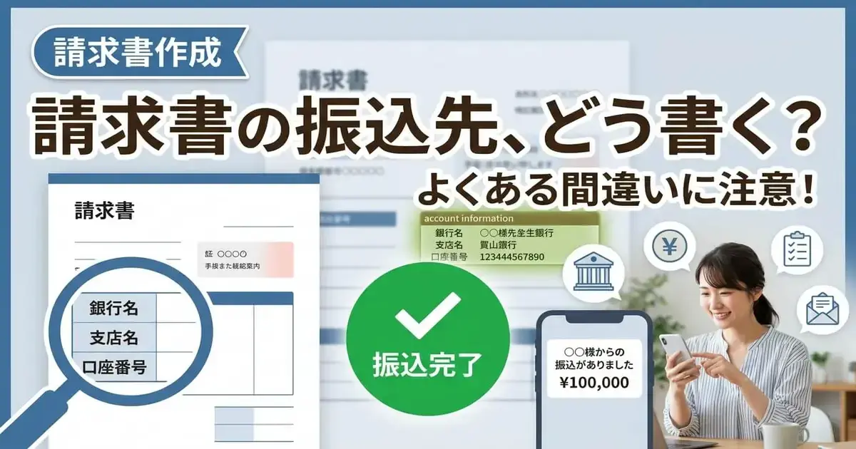 請求書の振込先の書き方｜銀行口座情報の記載例とよくあるミスを解説【2026年最新版】