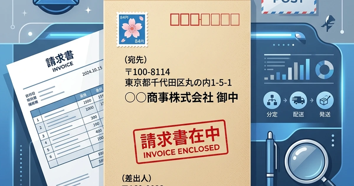 請求書の封筒の書き方｜「請求書在中」の位置・A4折り方・サイズ選びを完全解説