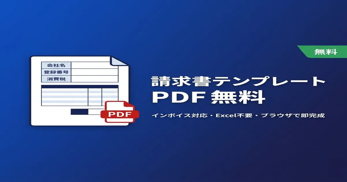 請求書テンプレートPDF 無料ダウンロード インボイス対応2026年