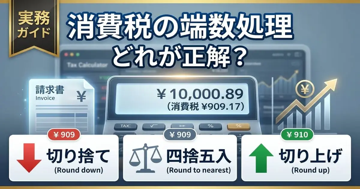 消費税 端数処理はどうすればいい？切り捨て・切り上げ・四捨五入を比較